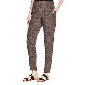 Eileen Fisher Bark Silk Crepe Slouchy Pant Gray Confetti Printed Sz S